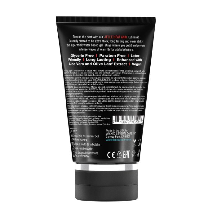 Wicked Sensual Care Jelle Warming Waterbased Anal Gel Lubricant - 4 oz